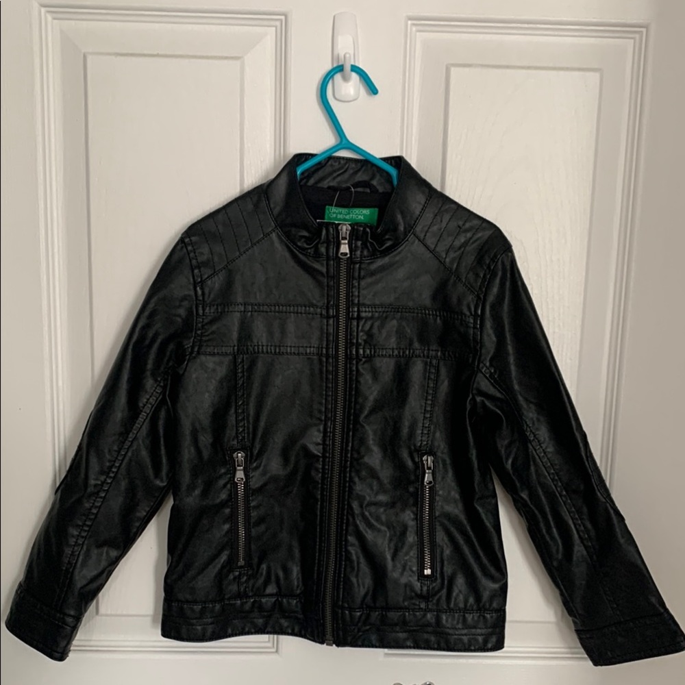 Benetton Kids Black Moto Jacket